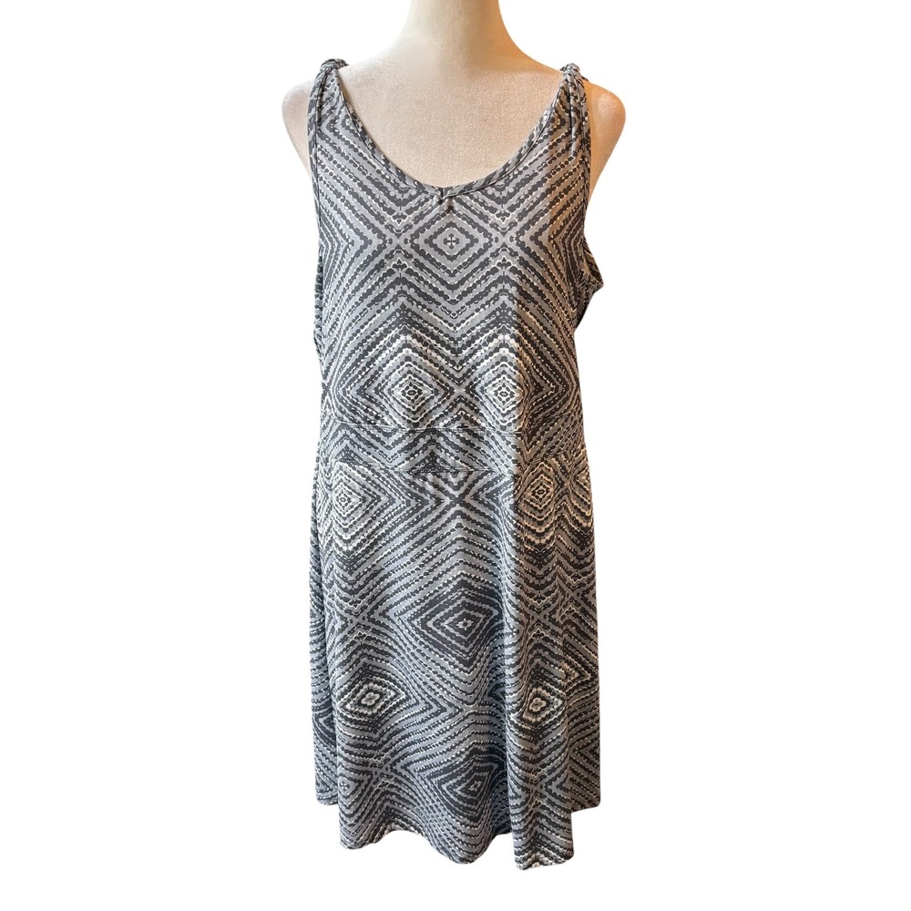 Reel Legends Keep-It-Cool Grey Diamond Performance Dress Womens Large #1130